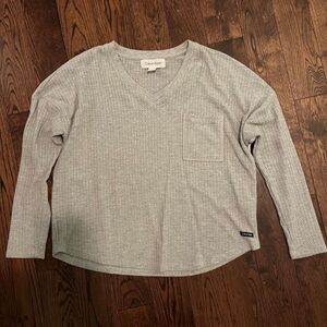 Calvin Klein Light Gray V-Neck Sweater for Men